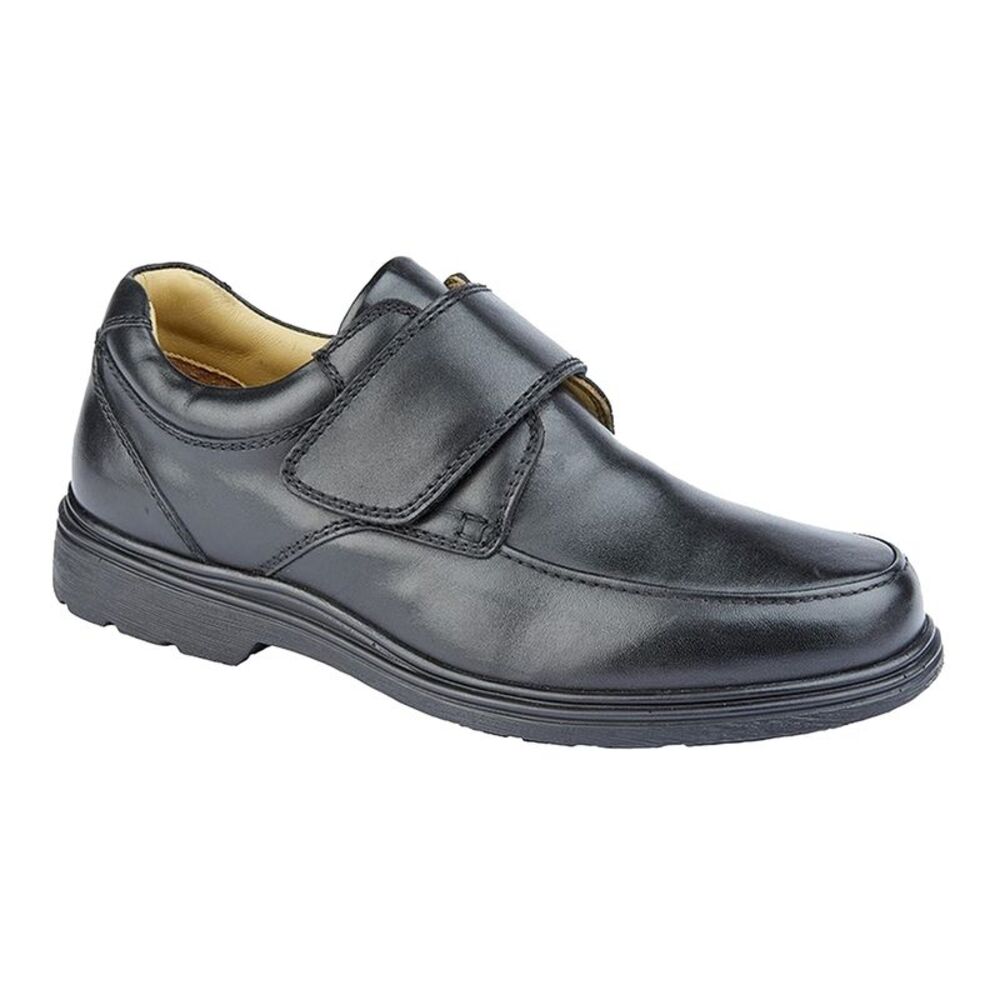 Roamers Mens Leather Shoes / Black